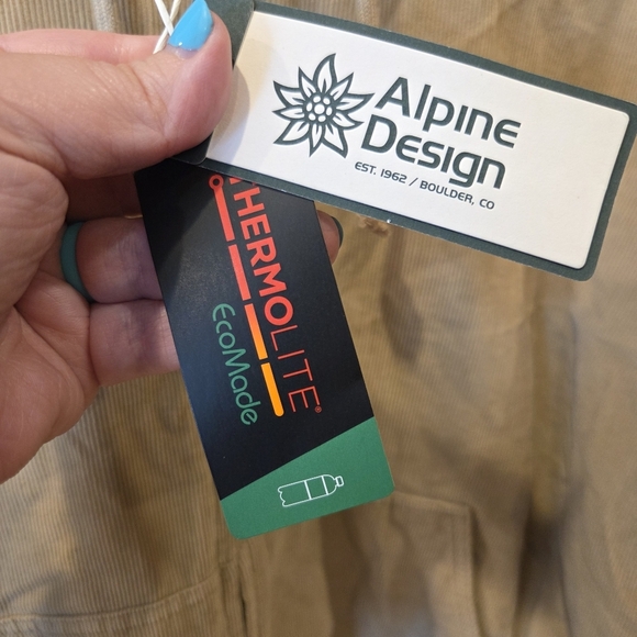 Alpine Design Women's Corduroy Quilted Full Zip Hoodie Medium New Outdoor Hike - Picture 6 of 14